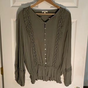 Button down top - Ruffled Cut Outs